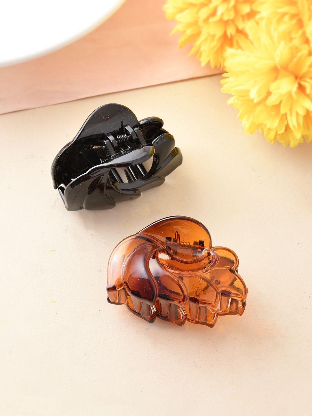 

Silvermerc Designs Women Set of 2 Embellished French Barrette, Black