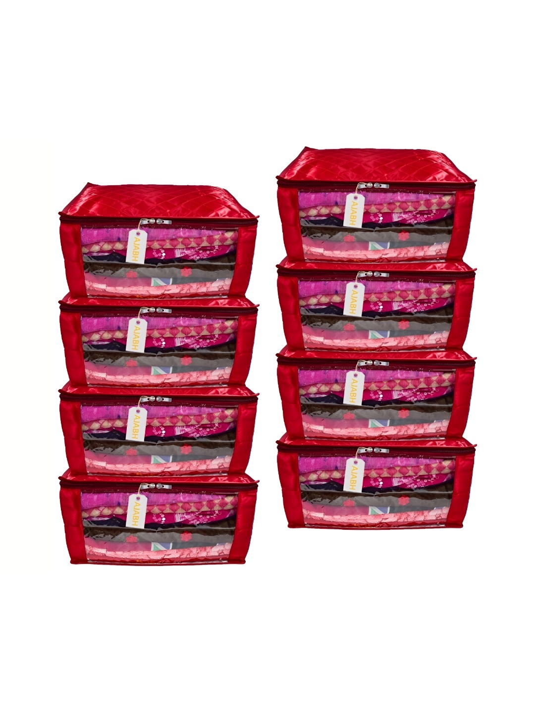 

Ajabh Maroon 8 Pieces Checked Satin Saree Cover Organisers