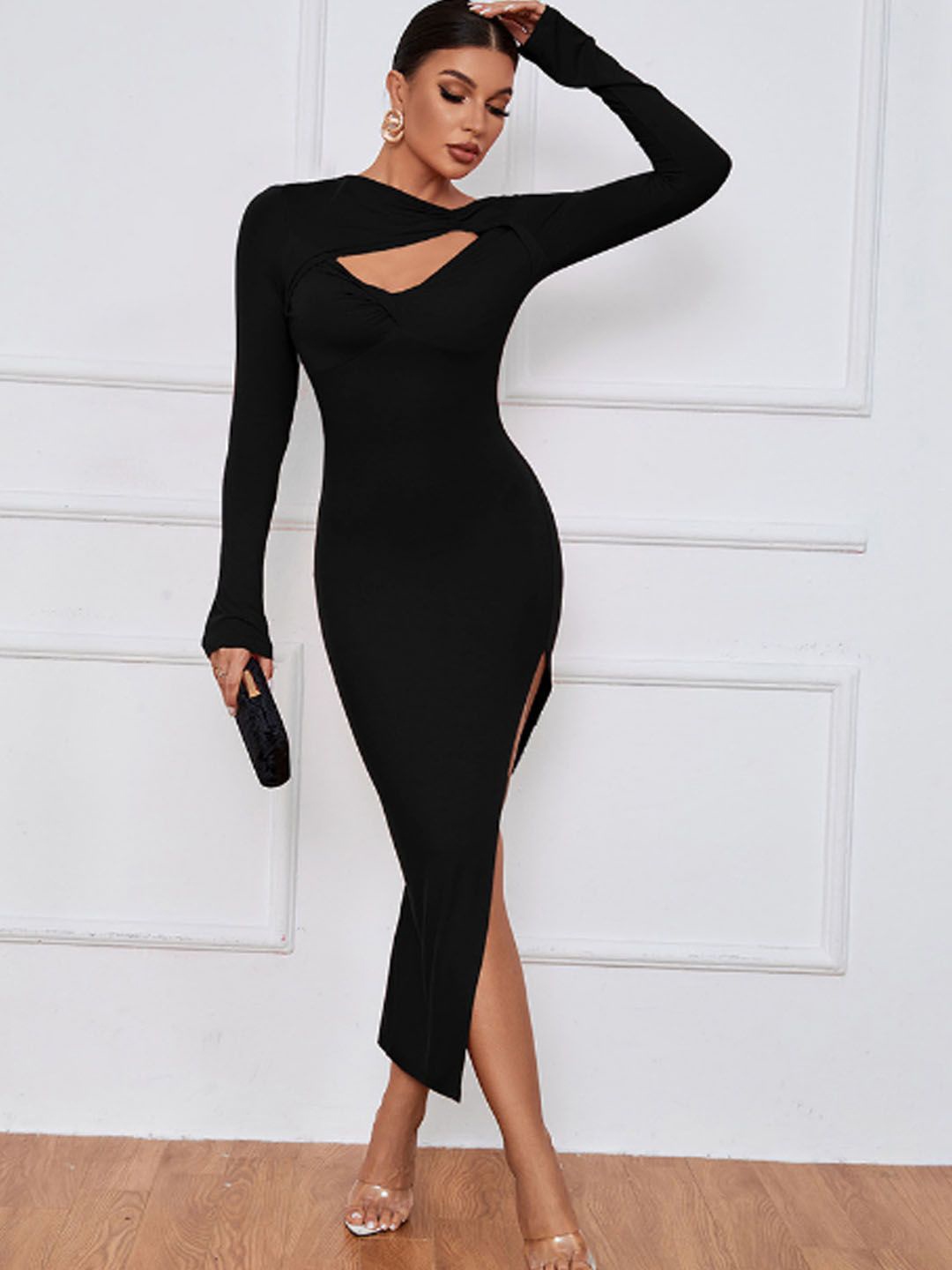 

StyleCast Women Bodycon Midi Dress, Black