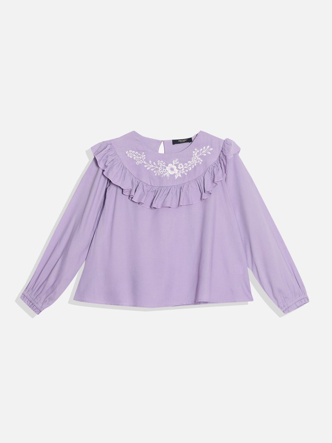 

Allen Solly Junior Embroidered Round Neck Cotton Top, Lavender