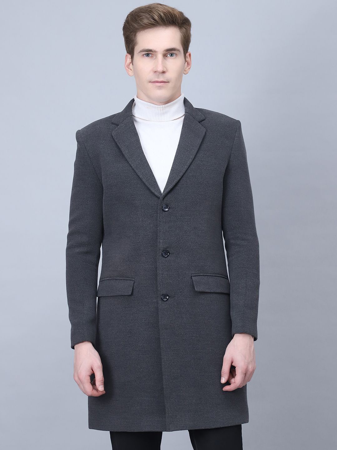 

HOUSE OF VEDAS Men Lightweight Longline Outdoor Tailored Jacket, Grey