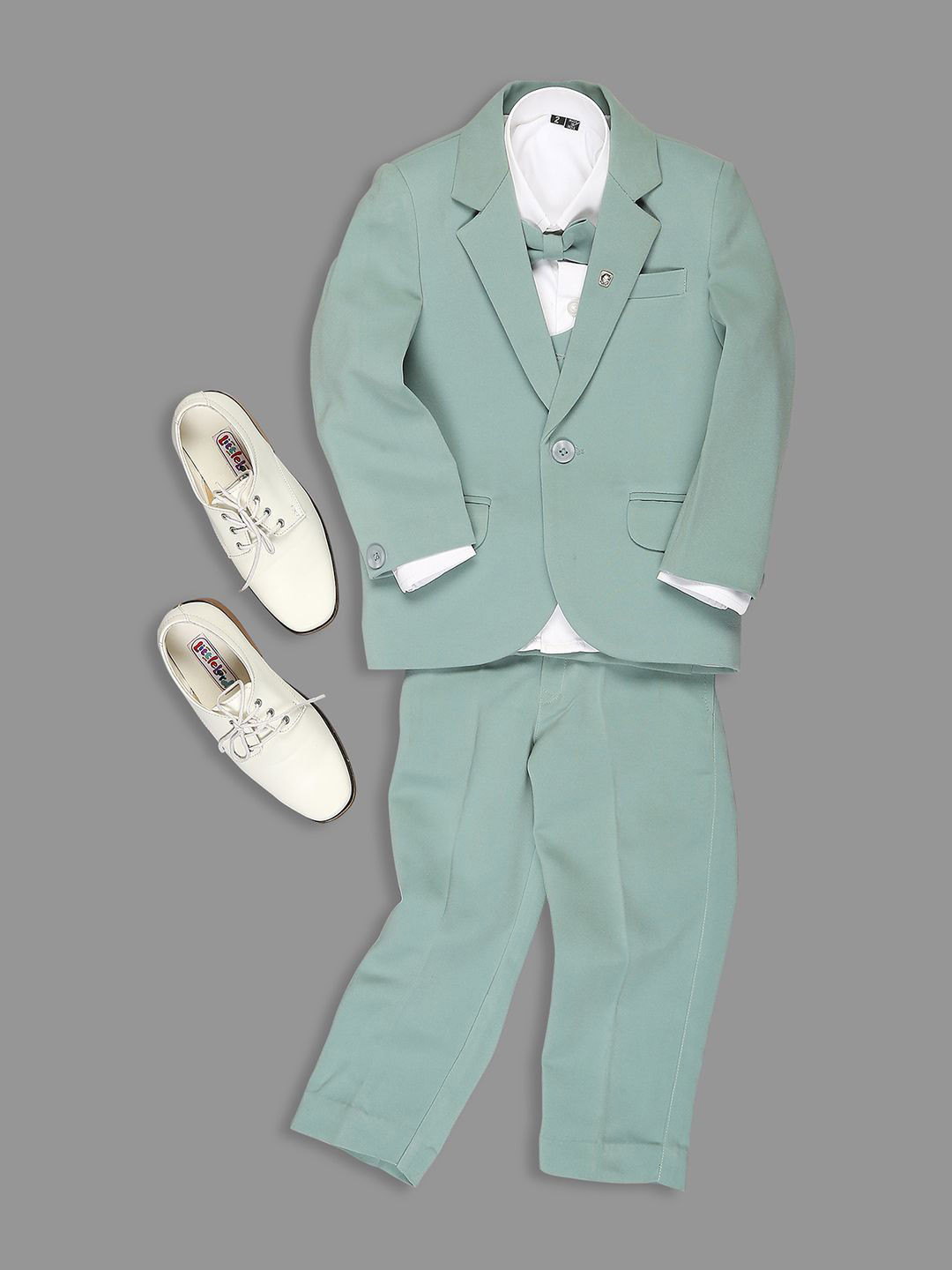 

YK Infant Boys 5-Pcs Cotton Satin Suits, Green