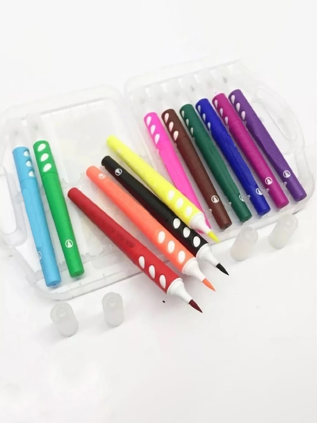 

MUREN Non-Allergic Painting Fine Tip 12 Pieces Set Brushes Markers Activity Toys and Games, Pink