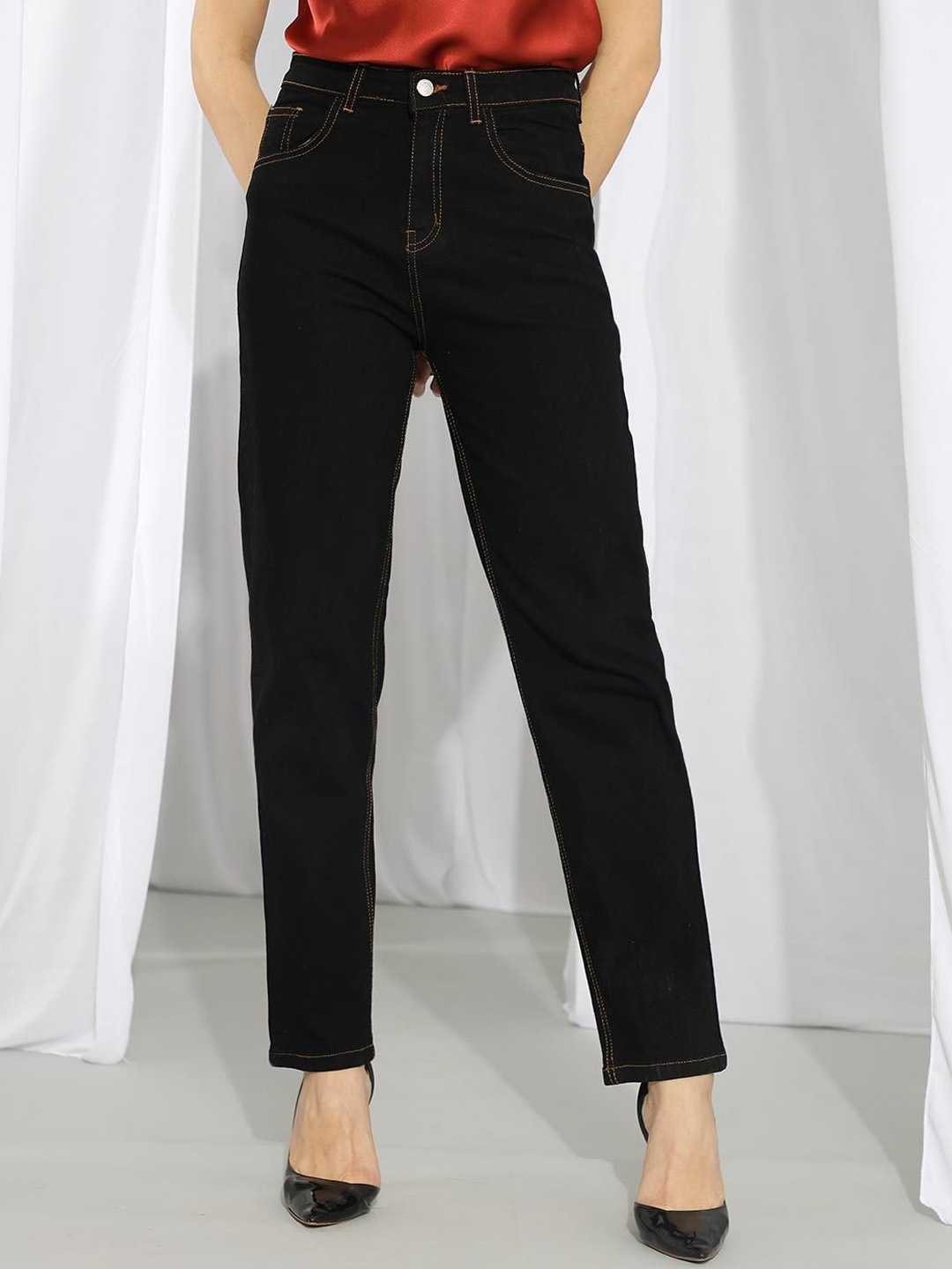 

Stylecast X Kotty Women High-Rise Stretchable Jeans, Black