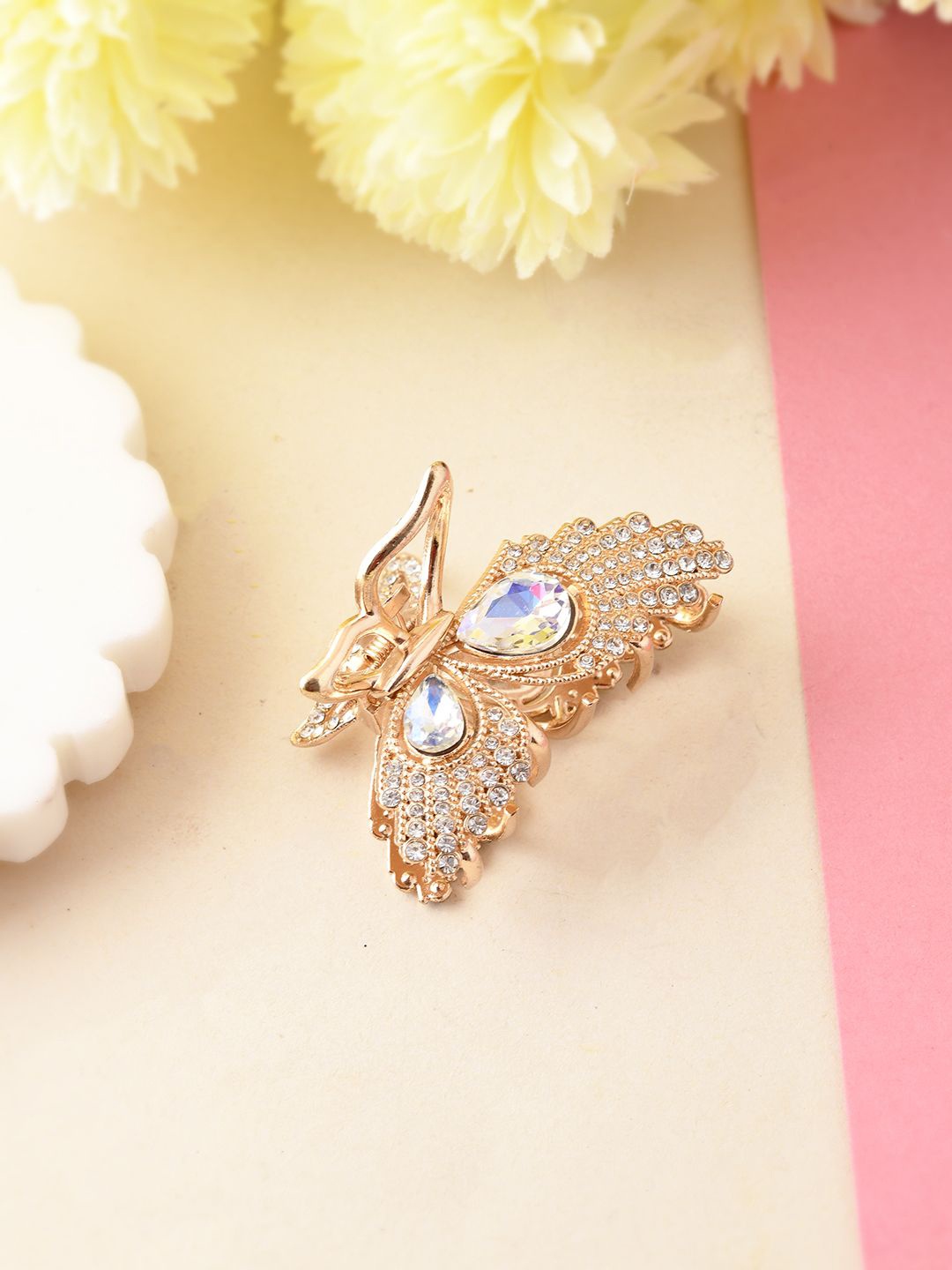 

Silvermerc Designs Women Embellished Claw Clip, Gold