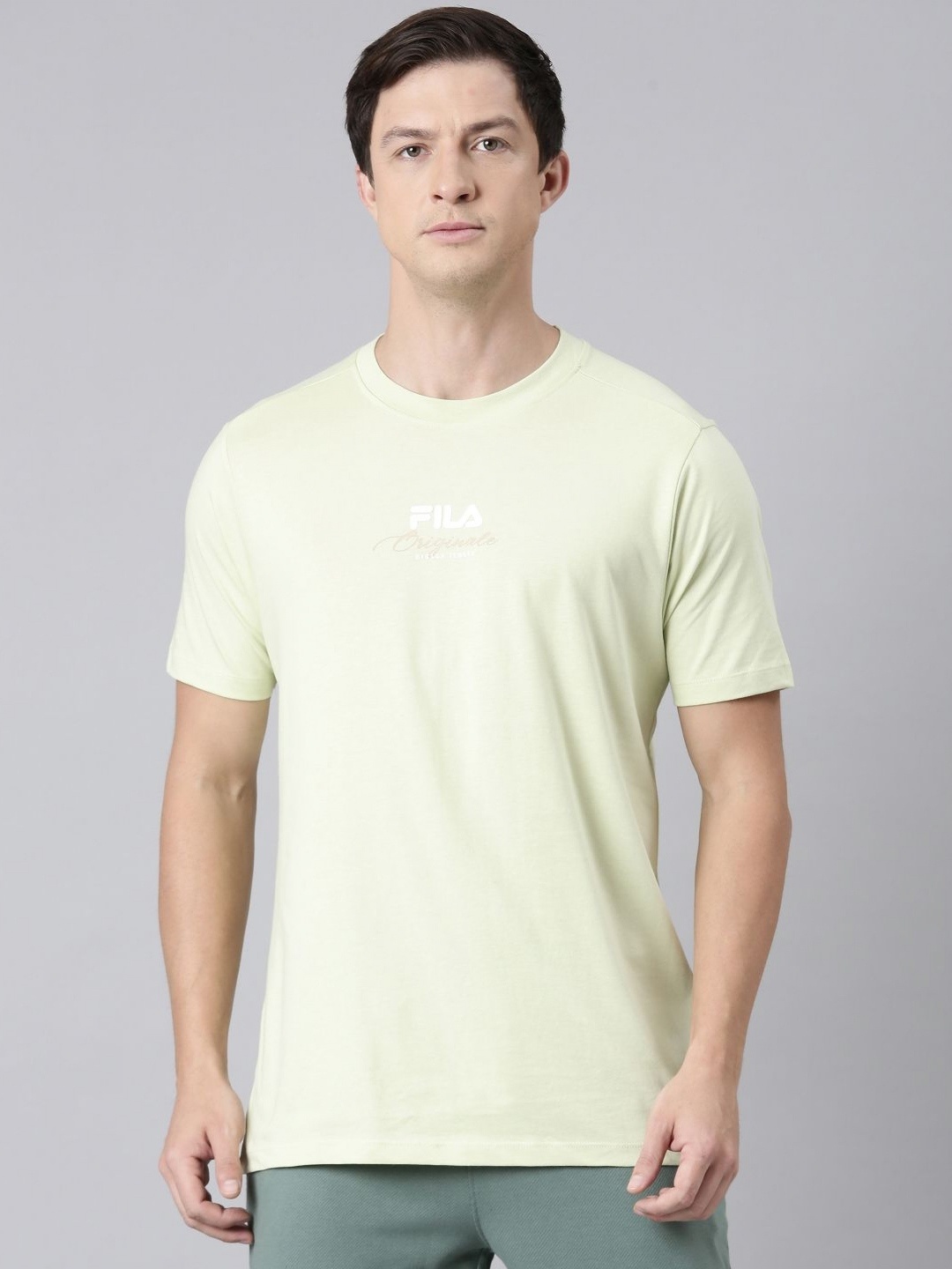 

FILA Men Typography Printed T-shirt, Lime green