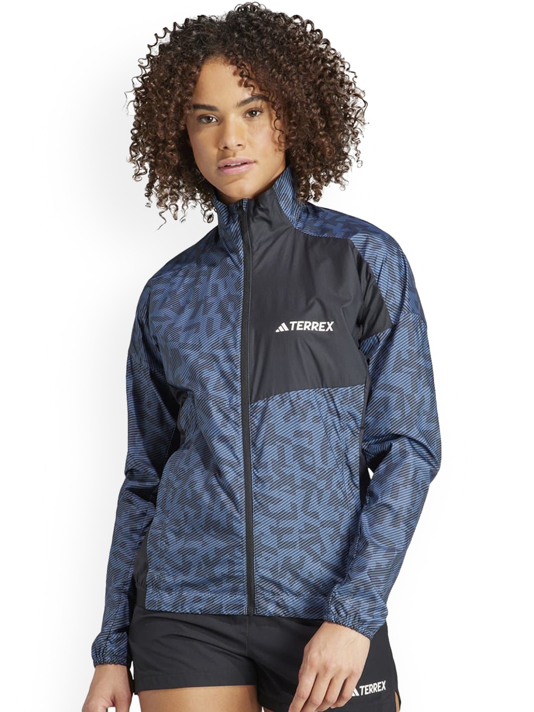 

ADIDAS Printed Zipper Jacket, Blue