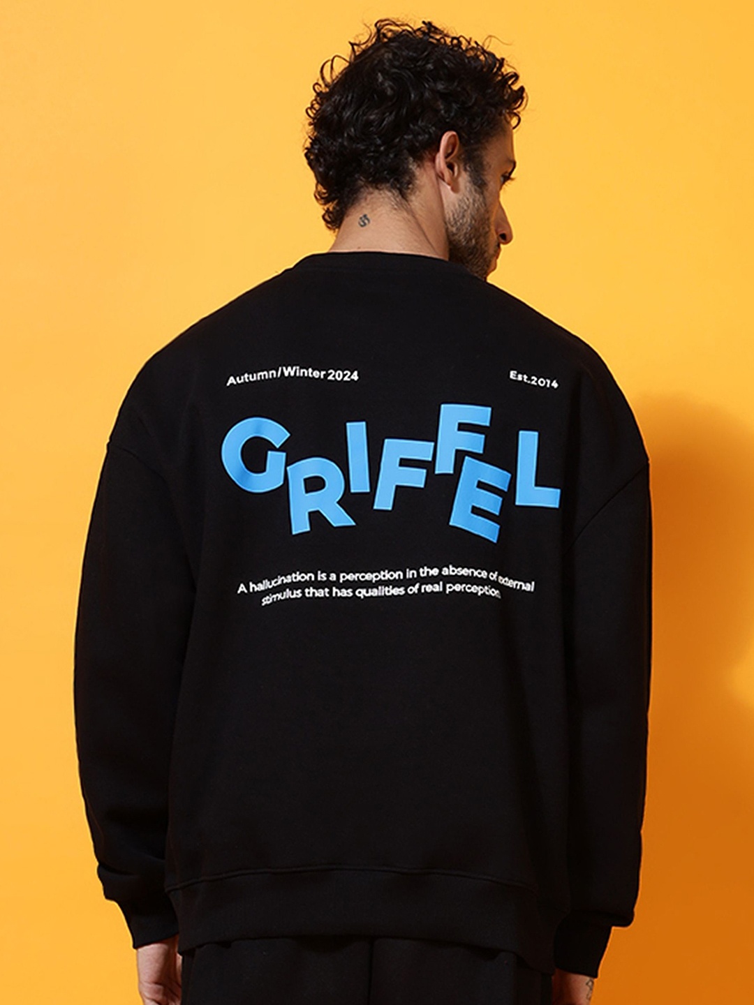 

GRIFFEL Men Typography Printed Sweatshirt, Black