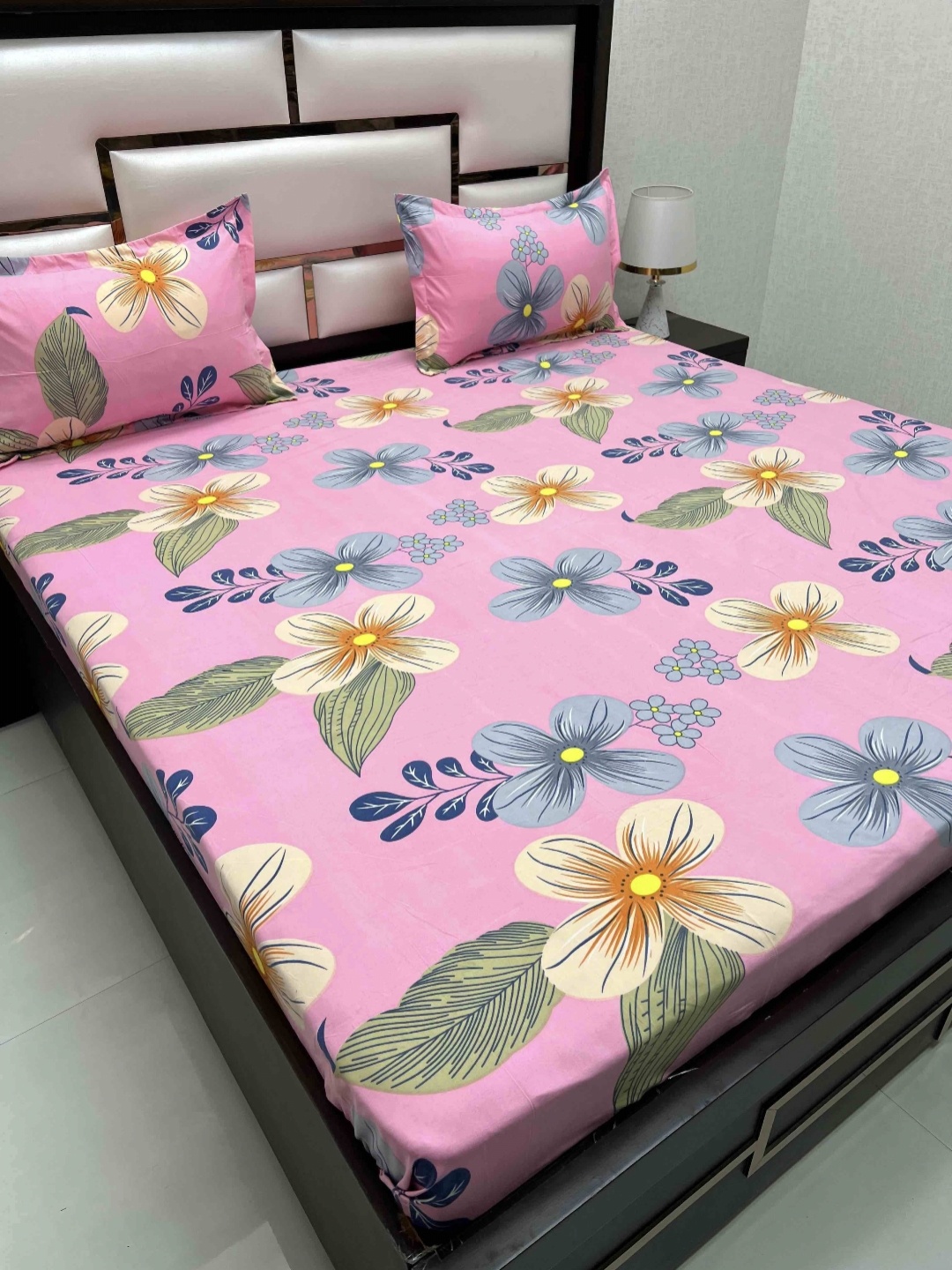 

Pure Decor King Size Double Bed Bedsheet With 2 Pillow Covers 108in X 108in,274cm X 274cms, Pink