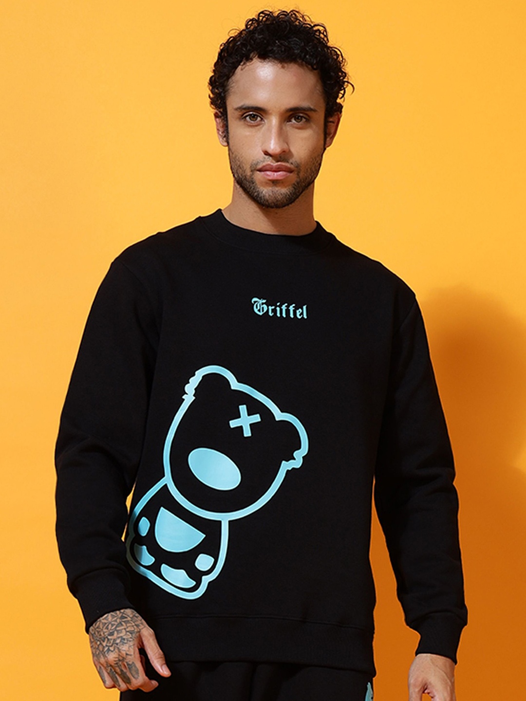 

GRIFFEL Men Printed Sweatshirt, Black