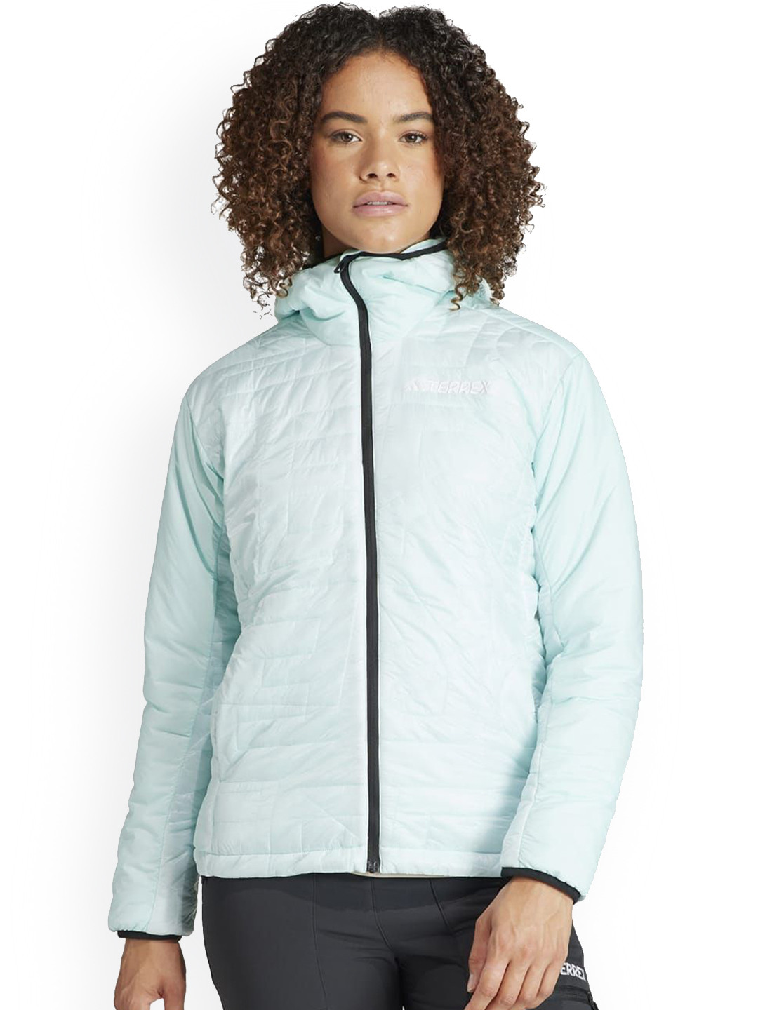

ADIDAS Zipper Puffer Jacket, Turquoise blue