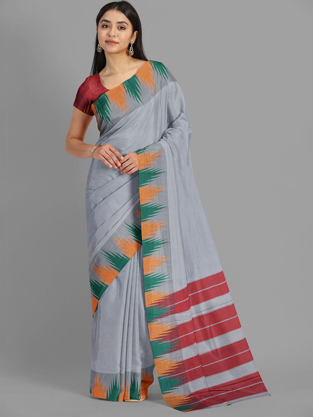 

The Chennai Silks Fusion Baluchari Saree, Grey