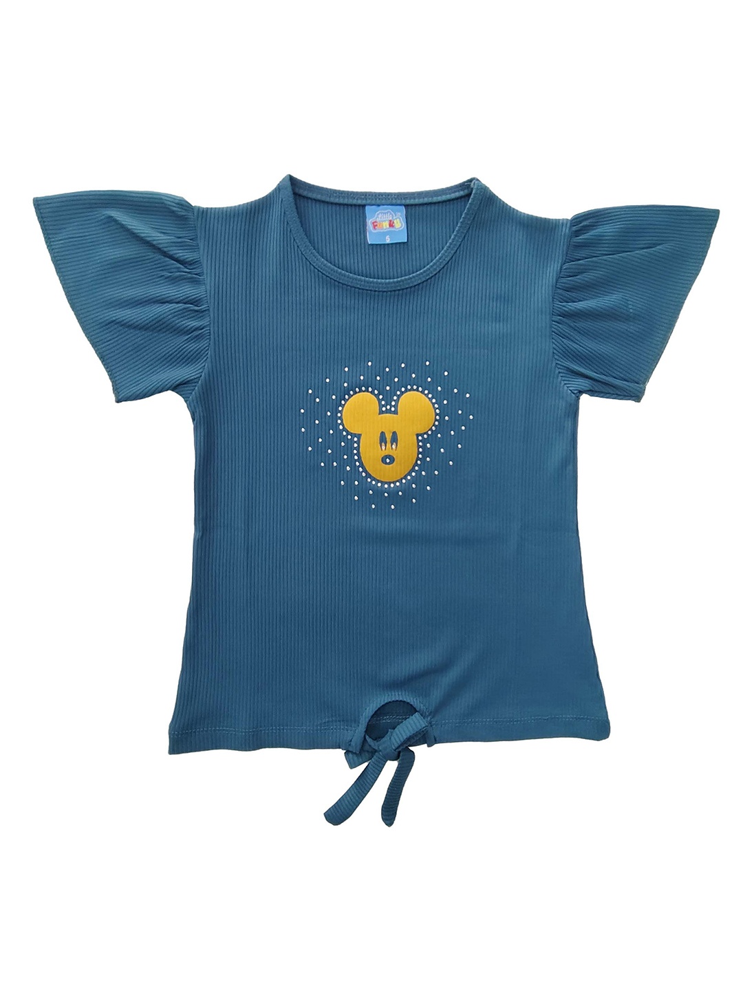 

BAESD Girls Printed Cotton Round Neck Top, Teal