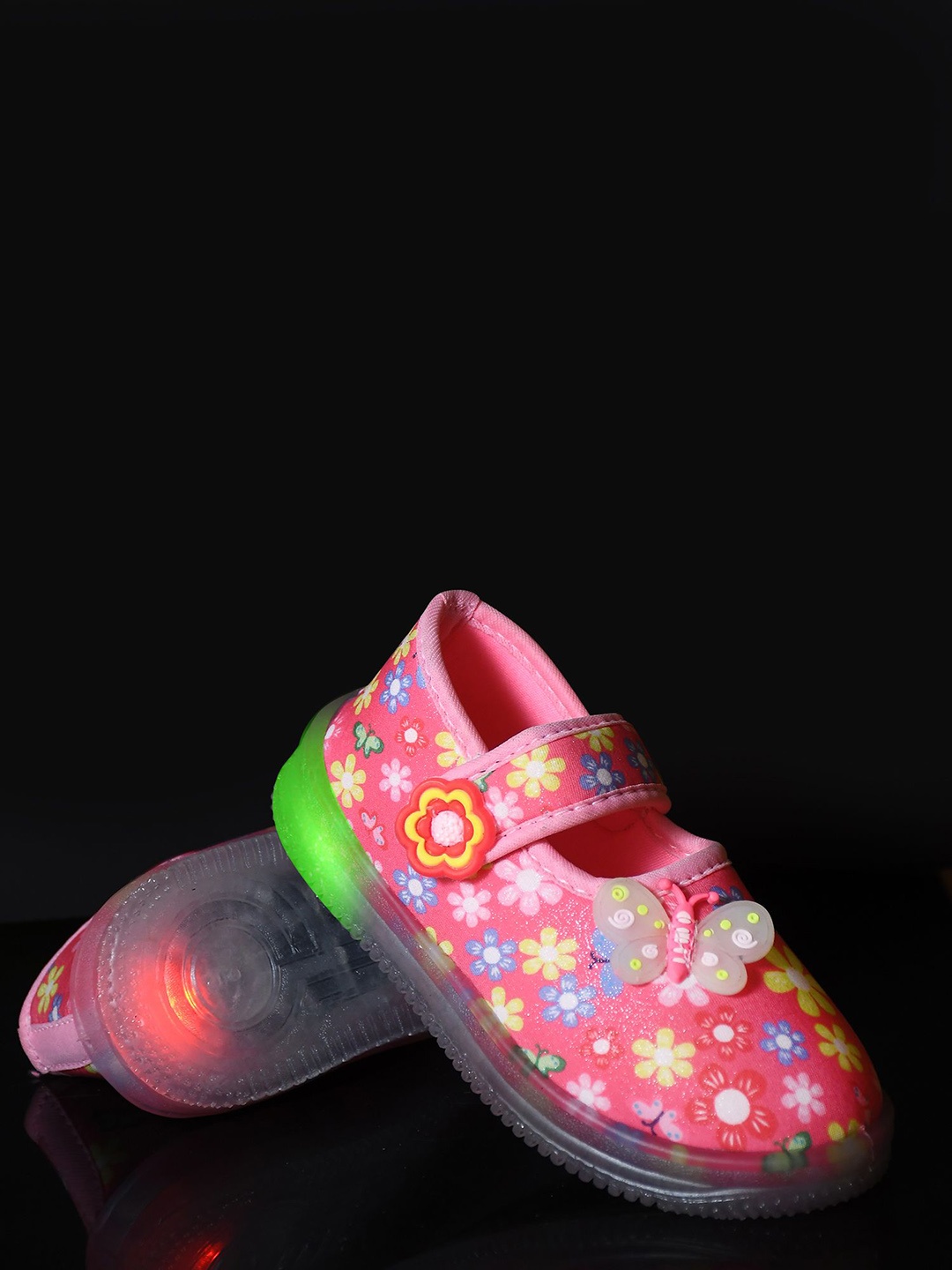 

Tiny Bugs Girls Printed Party Ballerinas Flats, Pink
