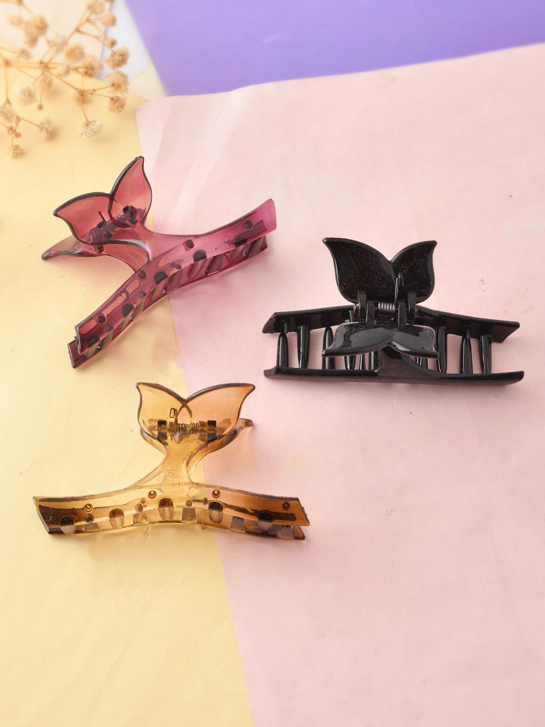 

Silvermerc Designs Women Set of 3 Claw Clip, Black