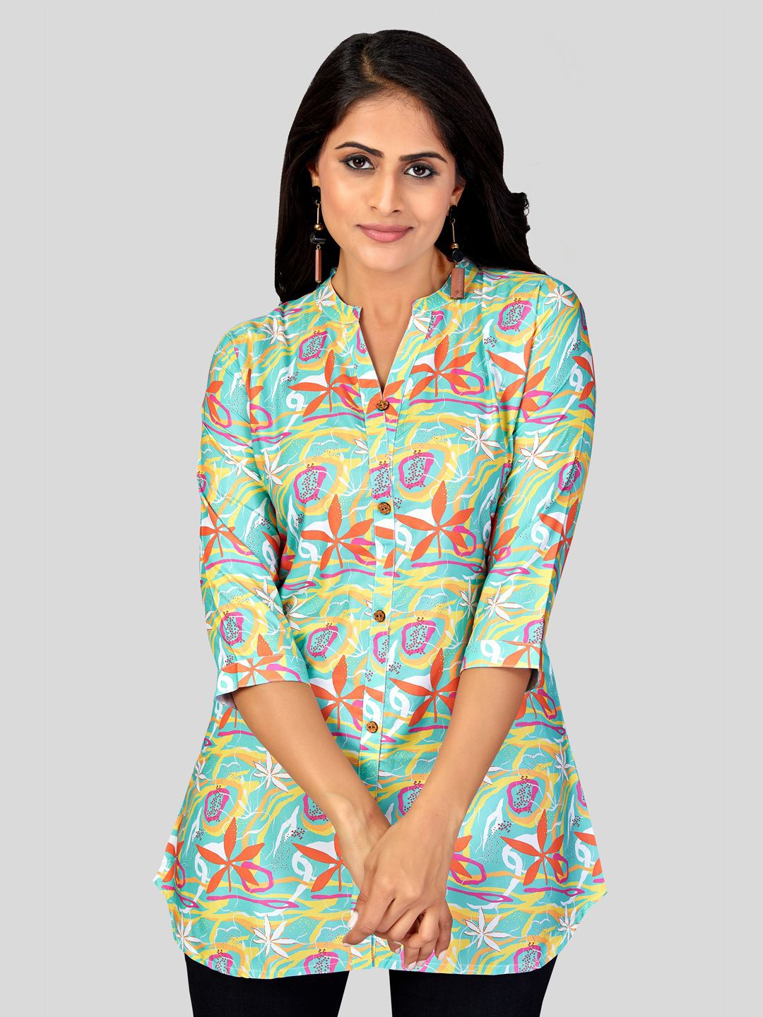 

Saree Swarg Women Floral Printed Kurti, Green