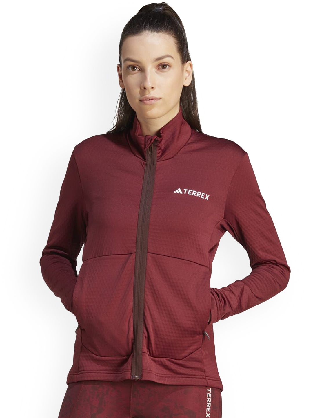 

ADIDAS W MT LT FL Zipper Jacket, Burgundy