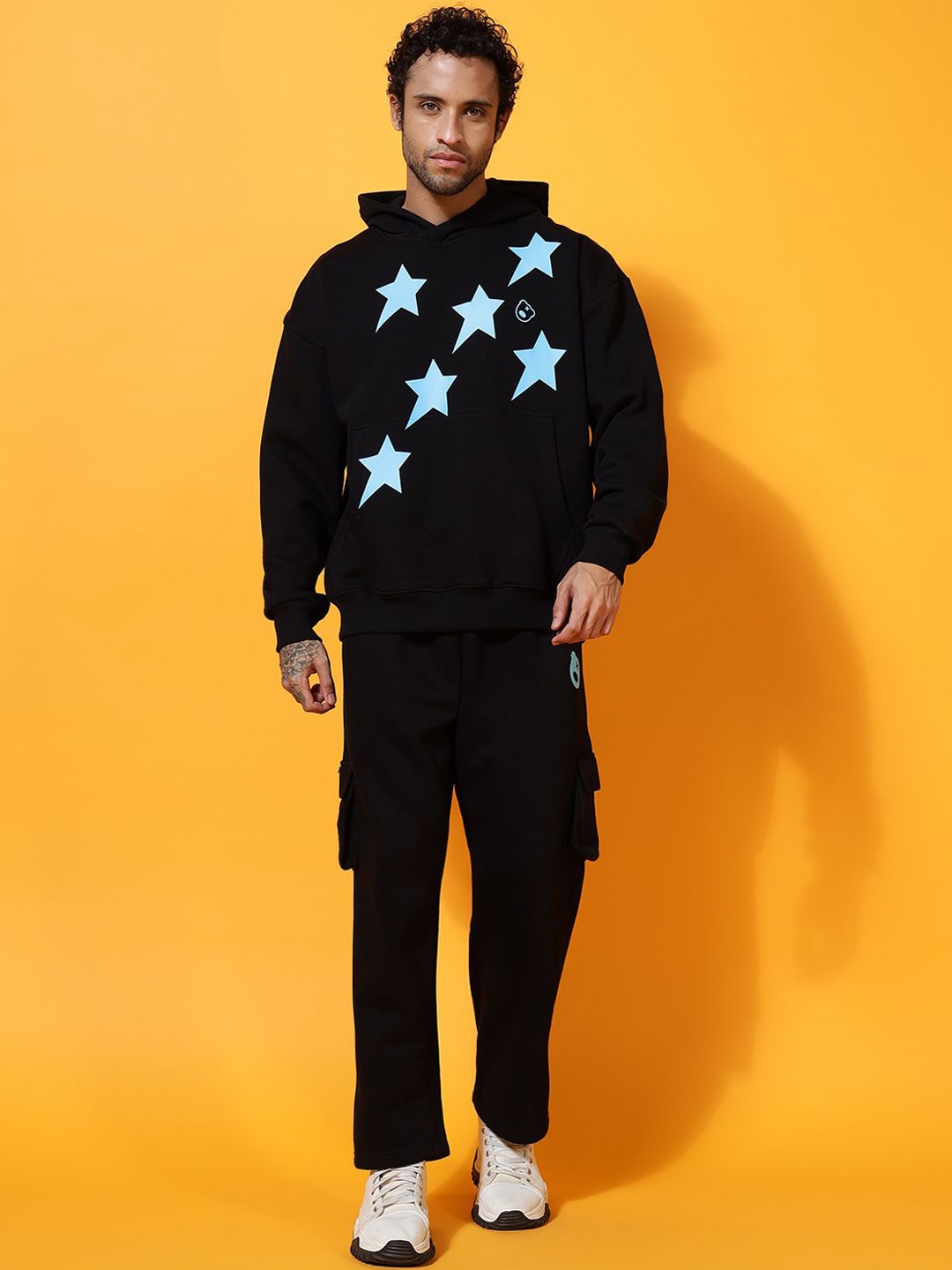 

GRIFFEL Men Printed Sweatshirt & Trousers, Black