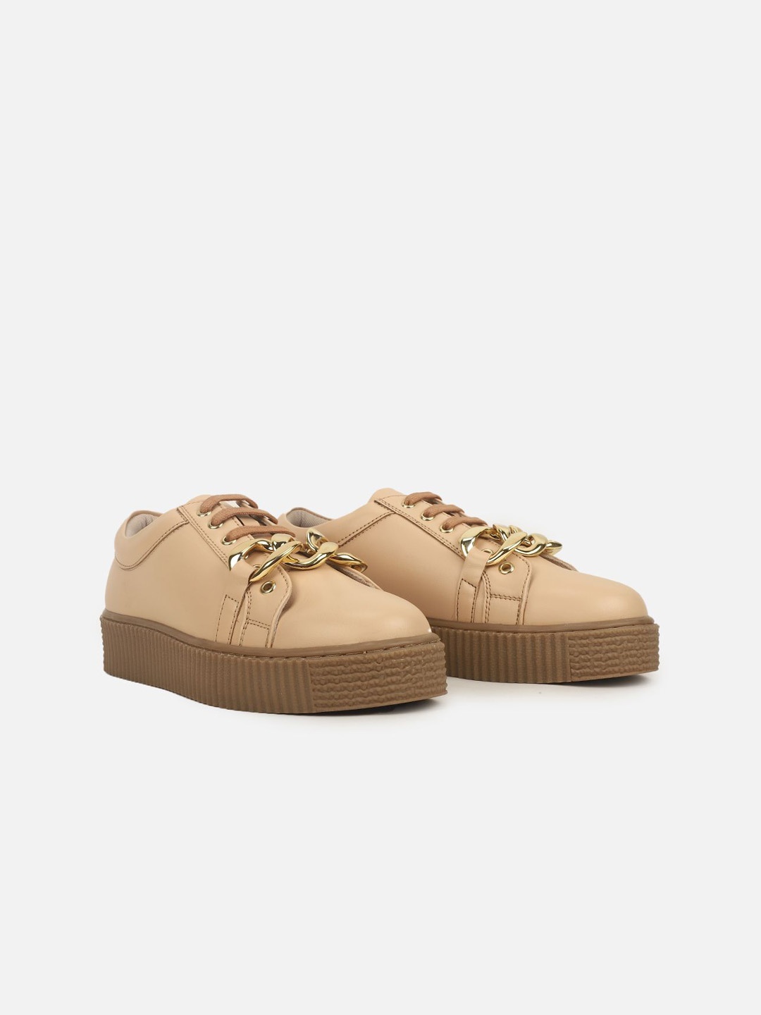

Carlton London Women Round Toe Sneakers, Nude