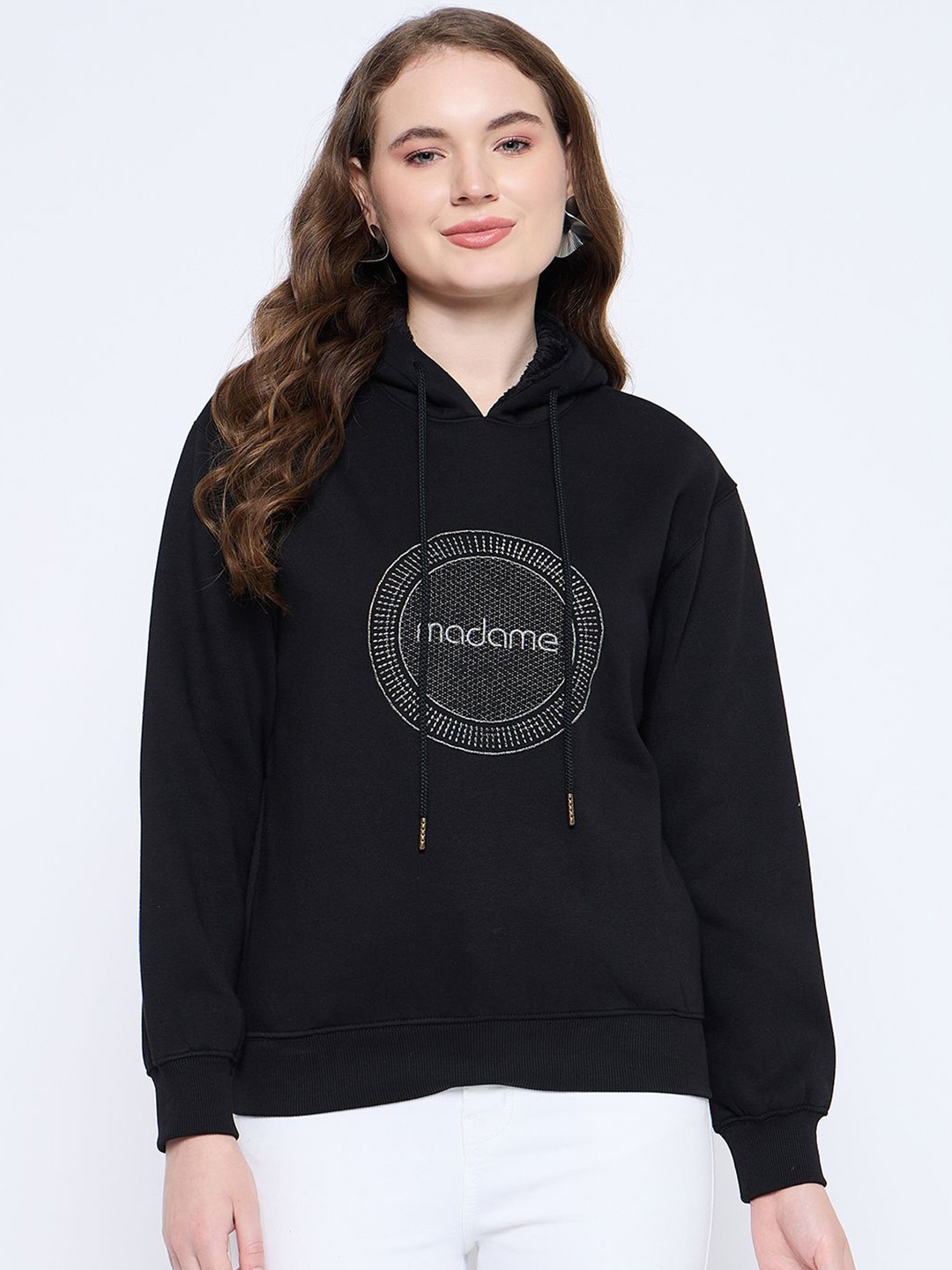 

Madame Women Printed Sweatshirt, Black