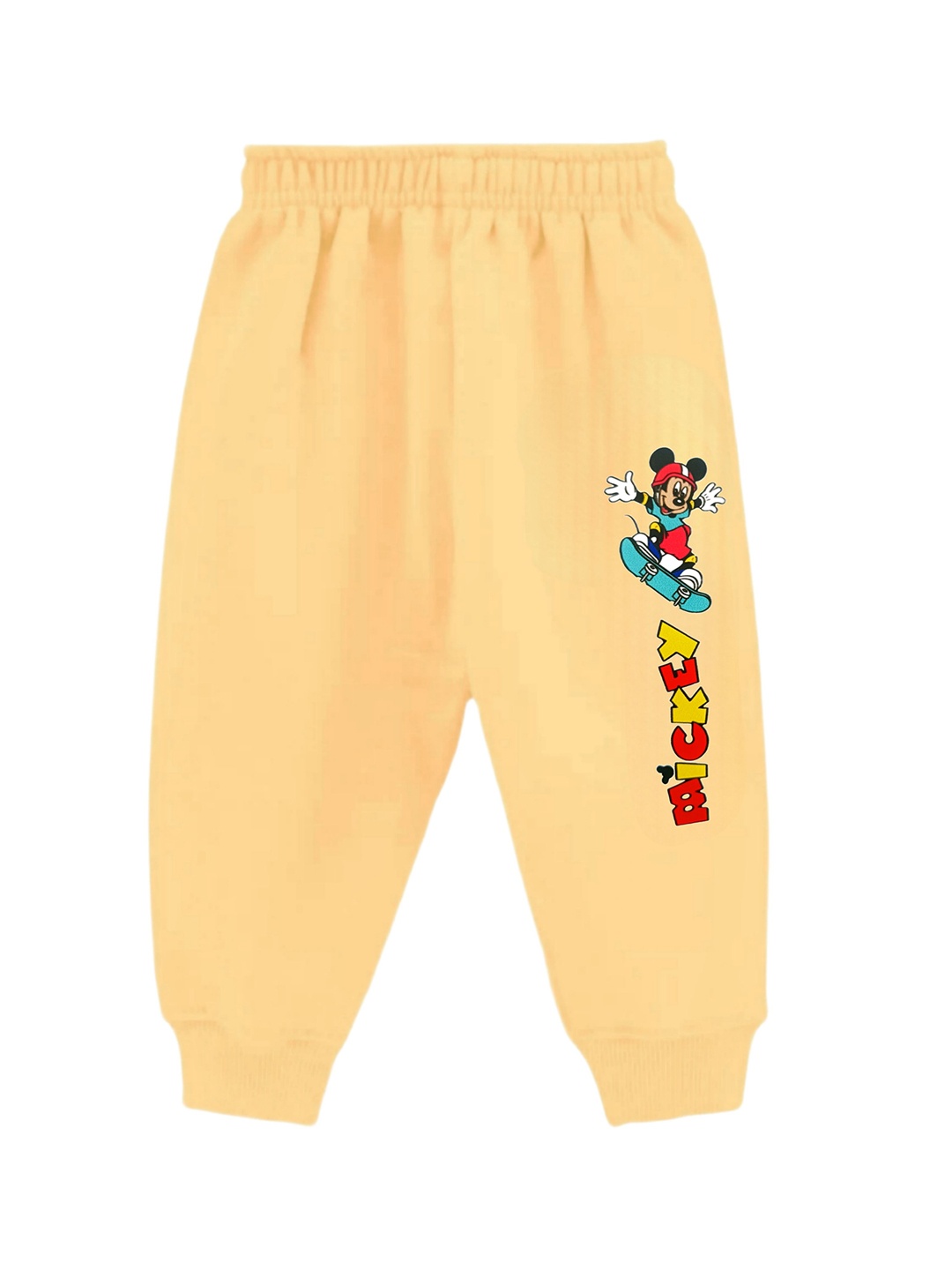 

FRENCH KLEIDER Boys Mickey Mouse Printed Cotton Joggers, Beige