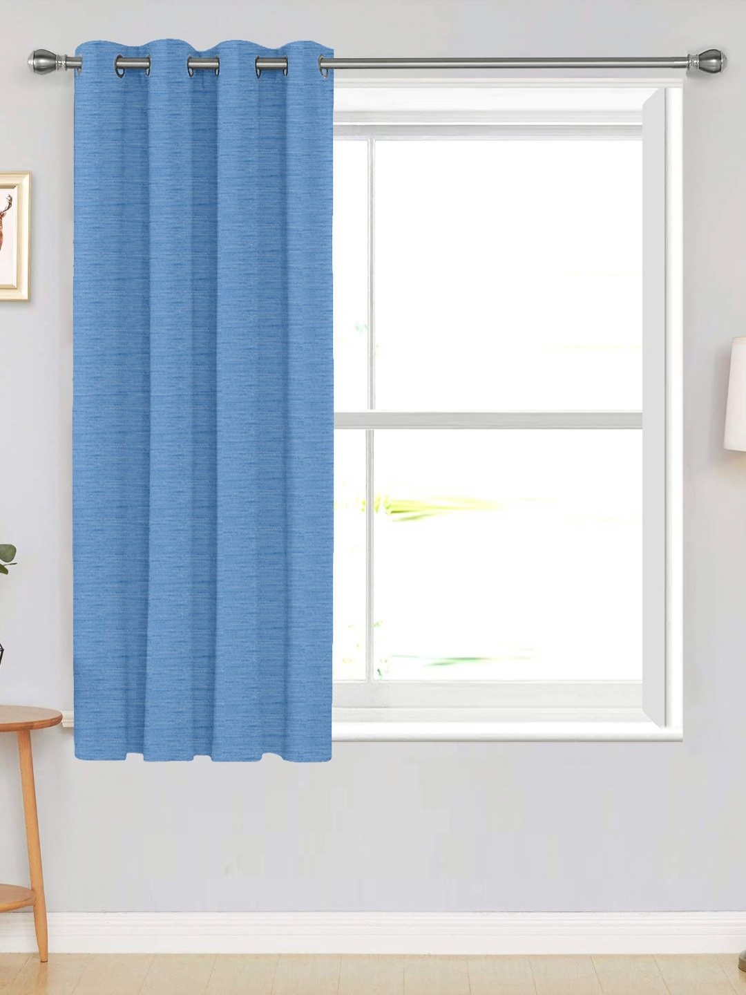 

Divine Casa Munnar Silk Blue Black Out Window Curtain