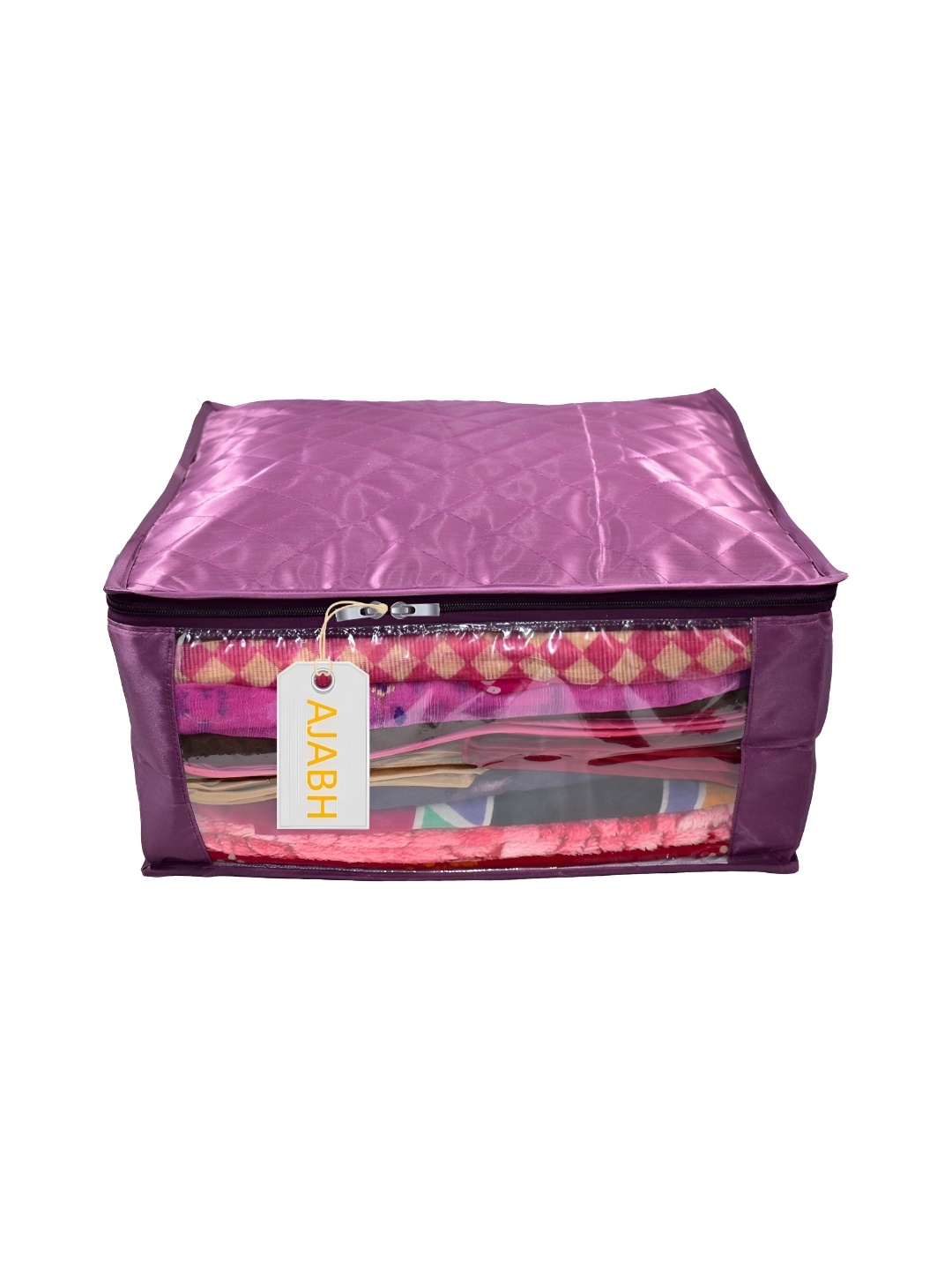 

Ajabh Purple Checked Satin Saree Cover Organisers