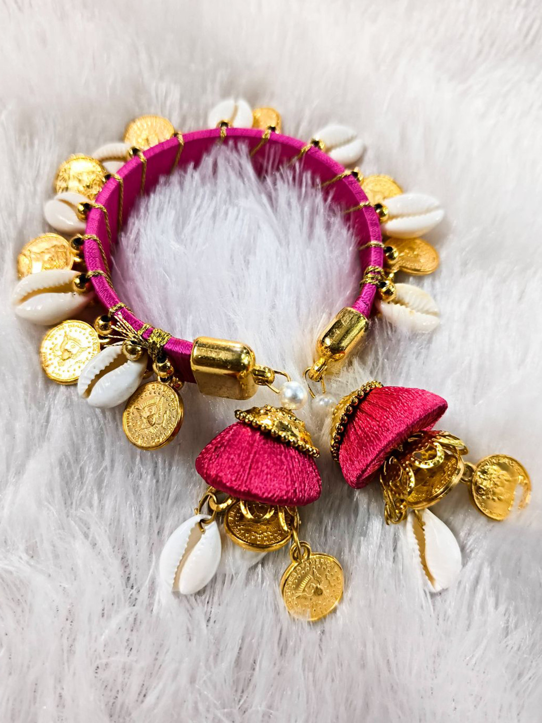 

Proplady Women German Silver Handcrafted Brass-Plated Kada Bracelet, Gold