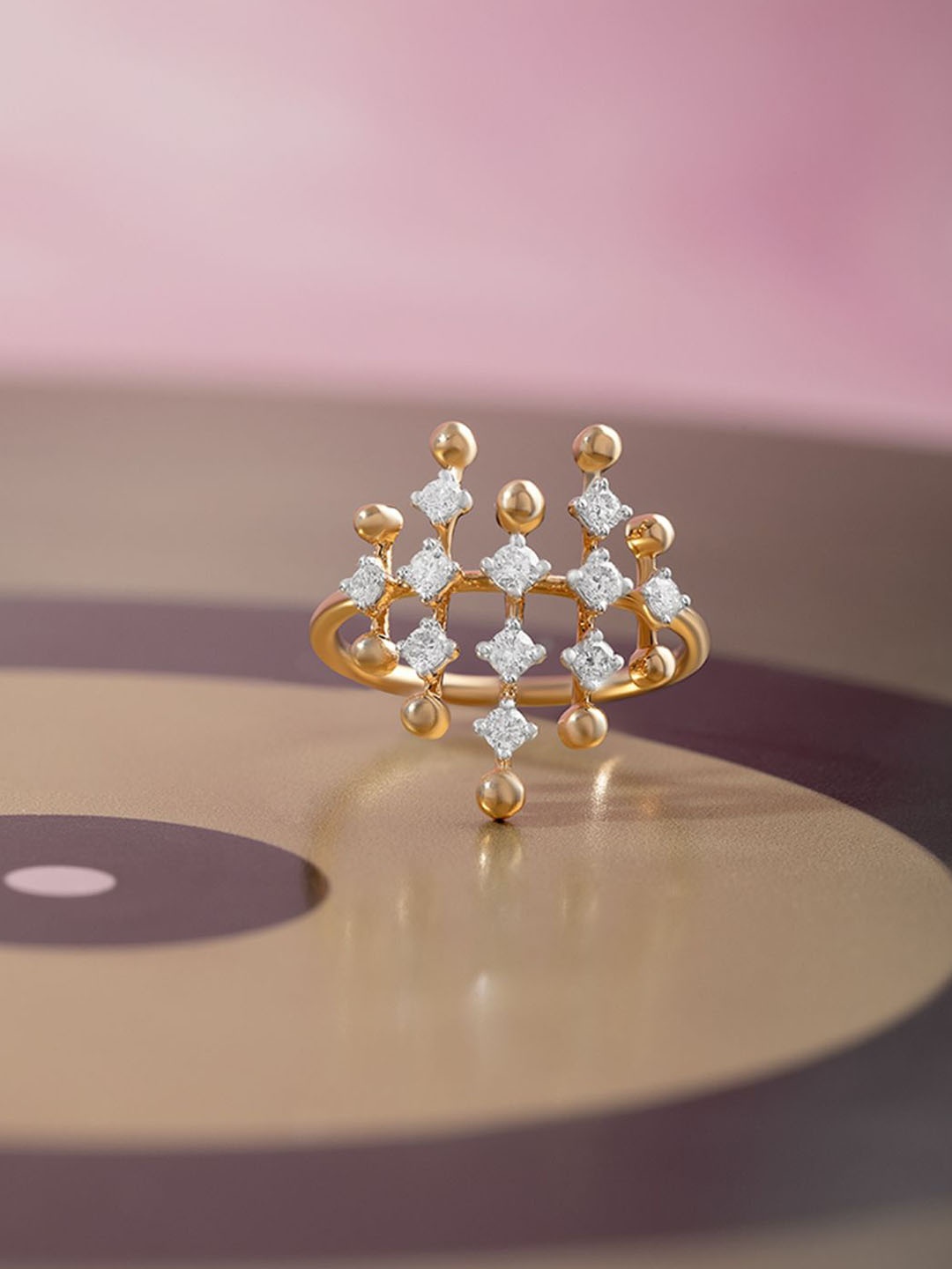 

Mia by Tanishq Women 18KT Gold Diamond Studded Finger Ring