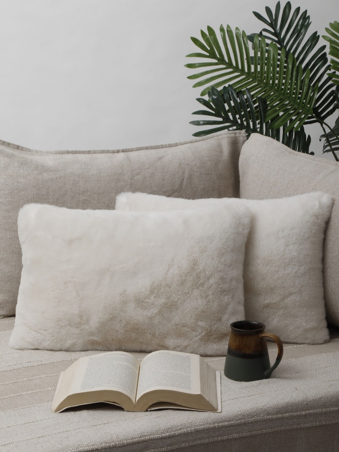 

NISRAG HOME White 2 Pieces Rectangle Cushion Covers