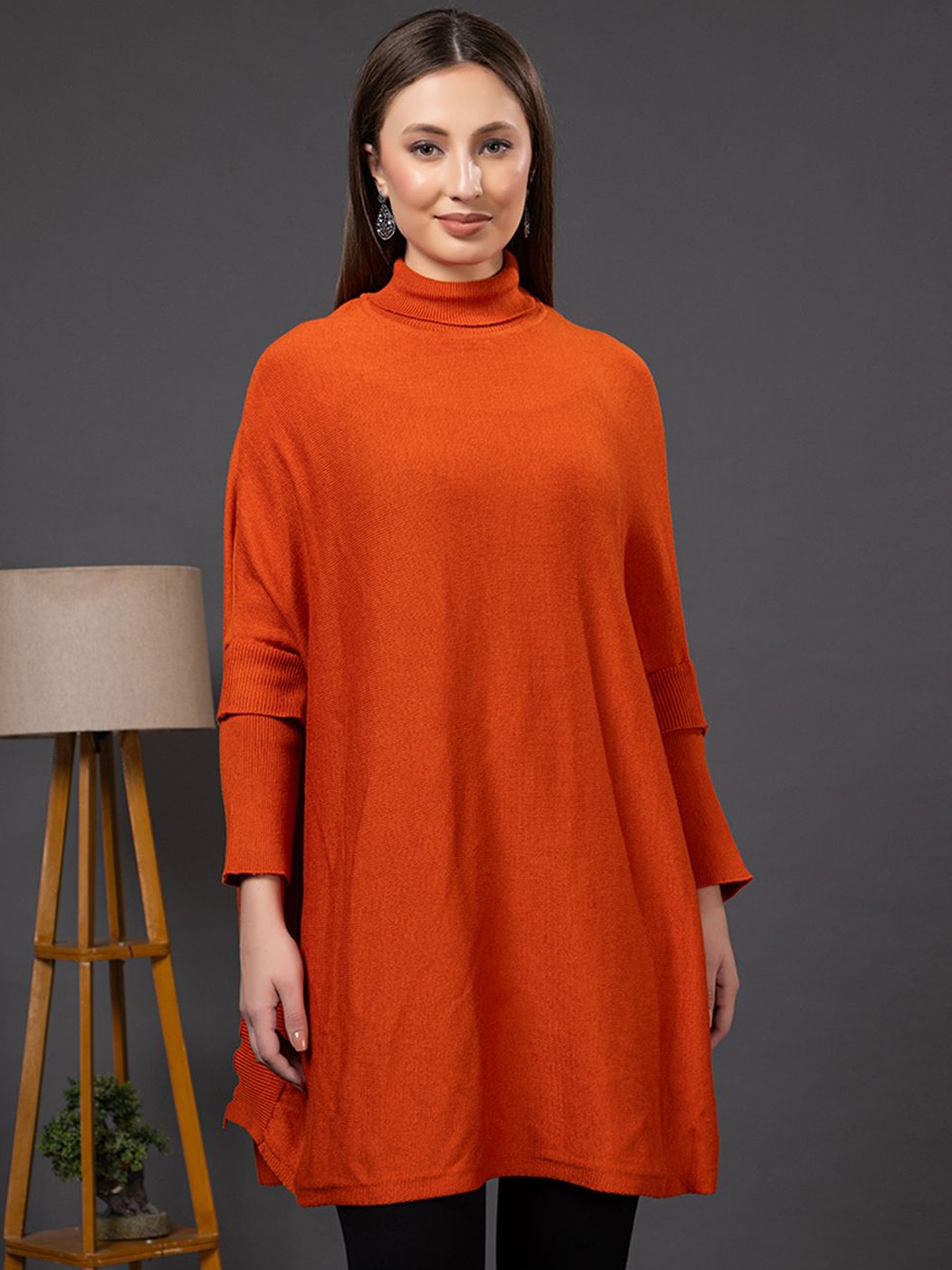 

Anouk Orange Waterfall High-Low Shrug