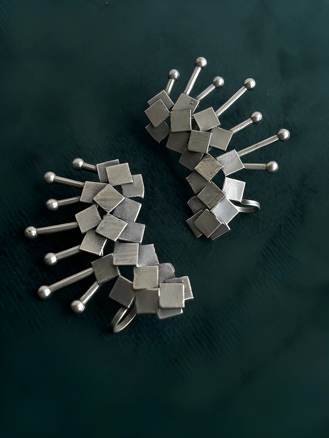 

Sangria Silver Plated Spiked Ear Cuffs