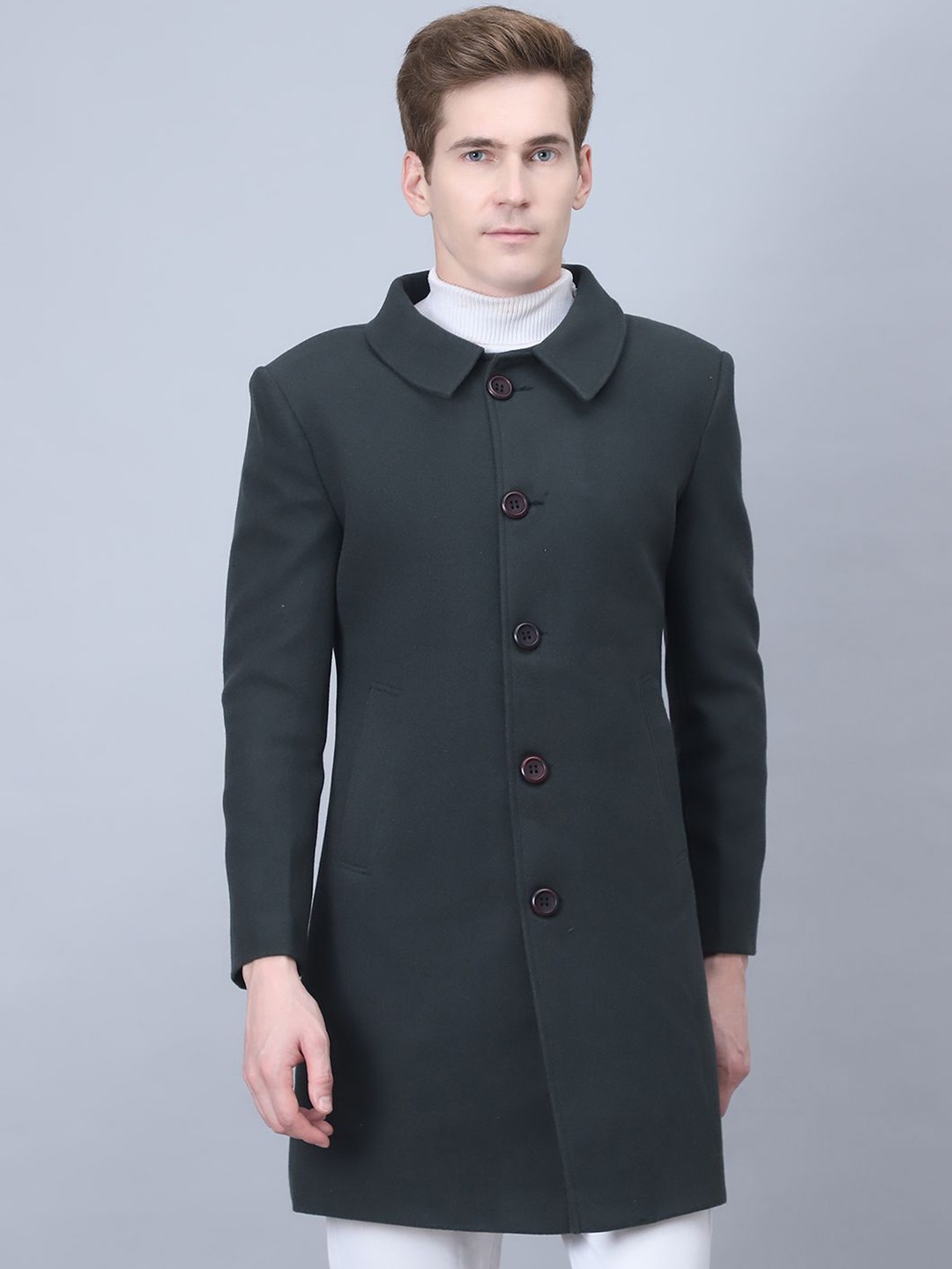 

HOUSE OF VEDAS Men Lightweight Longline Outdoor Tailored Jacket, Green