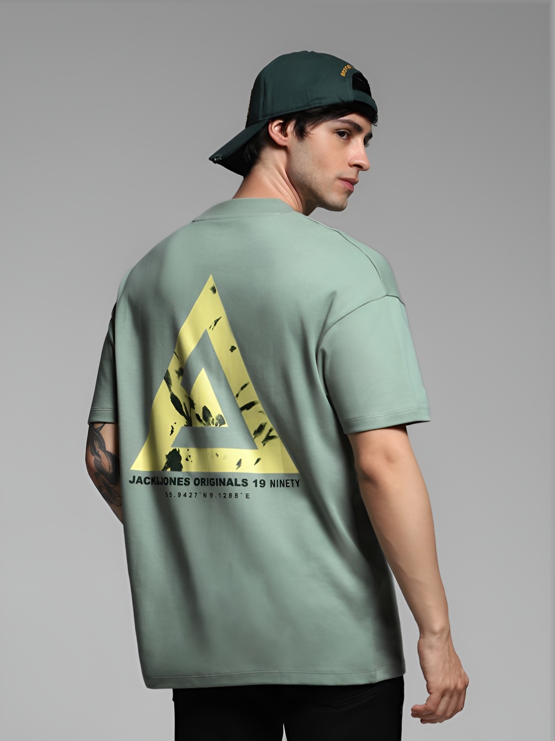 

Jack & Jones Men Printed Raw Edge T-shirt, Green