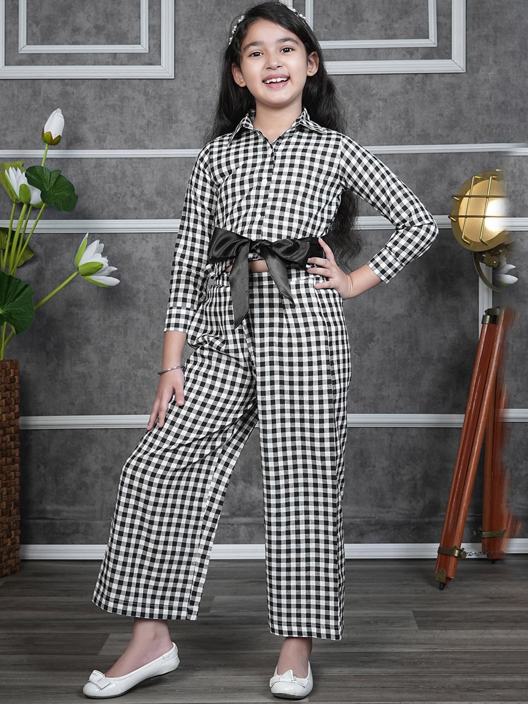 

BAESD Checked Shirt With Trouser Clothing Set, Black