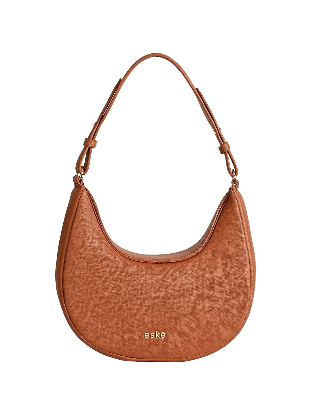 

Eske Textured Structured Hobo Bag, Tan