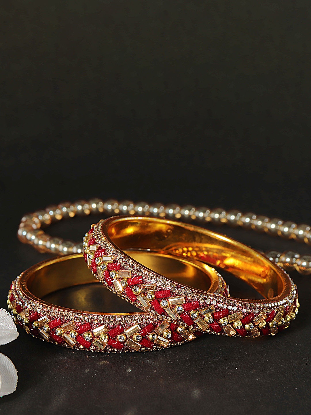 

LAVAZZA Set Of 2 CZ-Studded Bangles, Gold