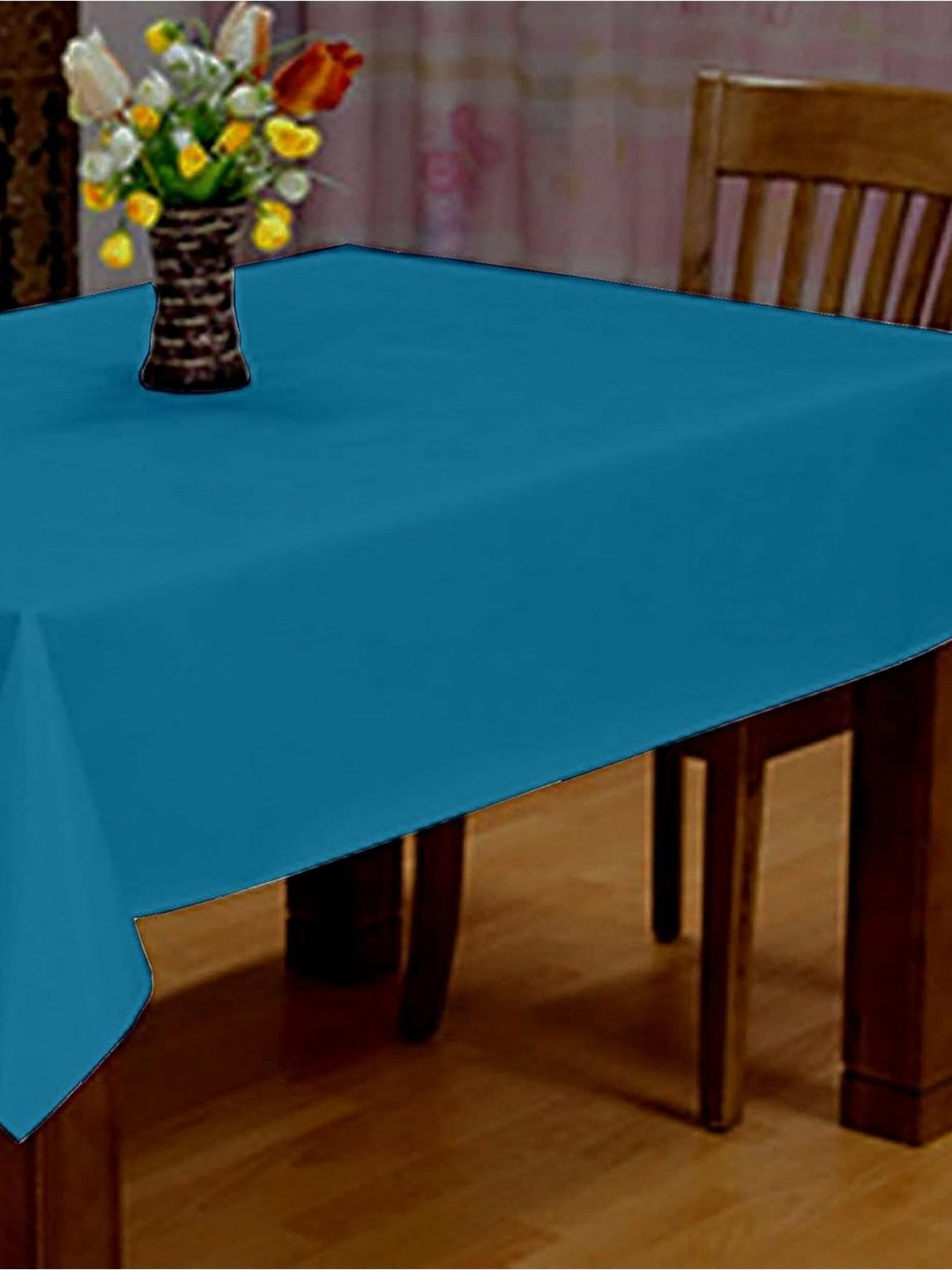 

Lushomes Blue Pure Cotton 4-Seater Table Cover