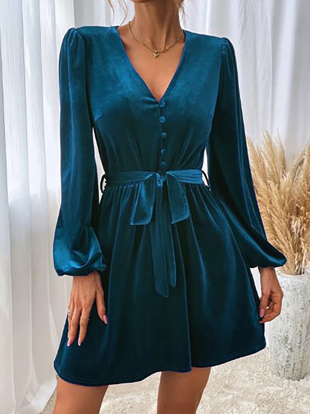 

StyleCast Women V-Neck Fit & Flare Dress, Blue