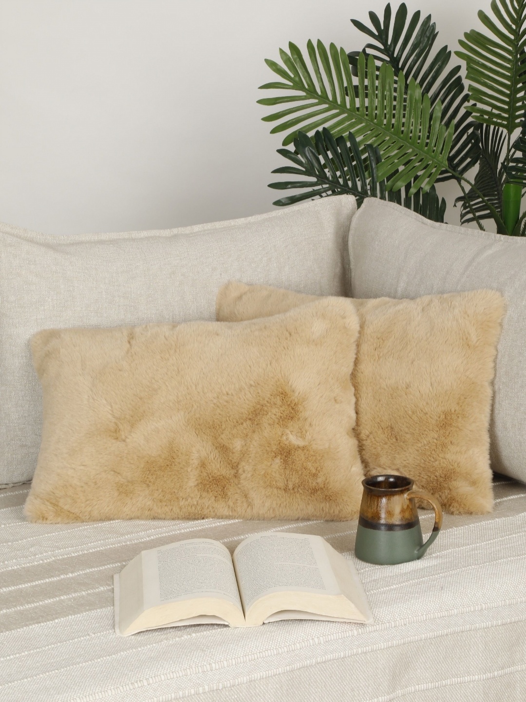 

NISRAG HOME Beige 2 Pieces Rectangle Cushion Covers