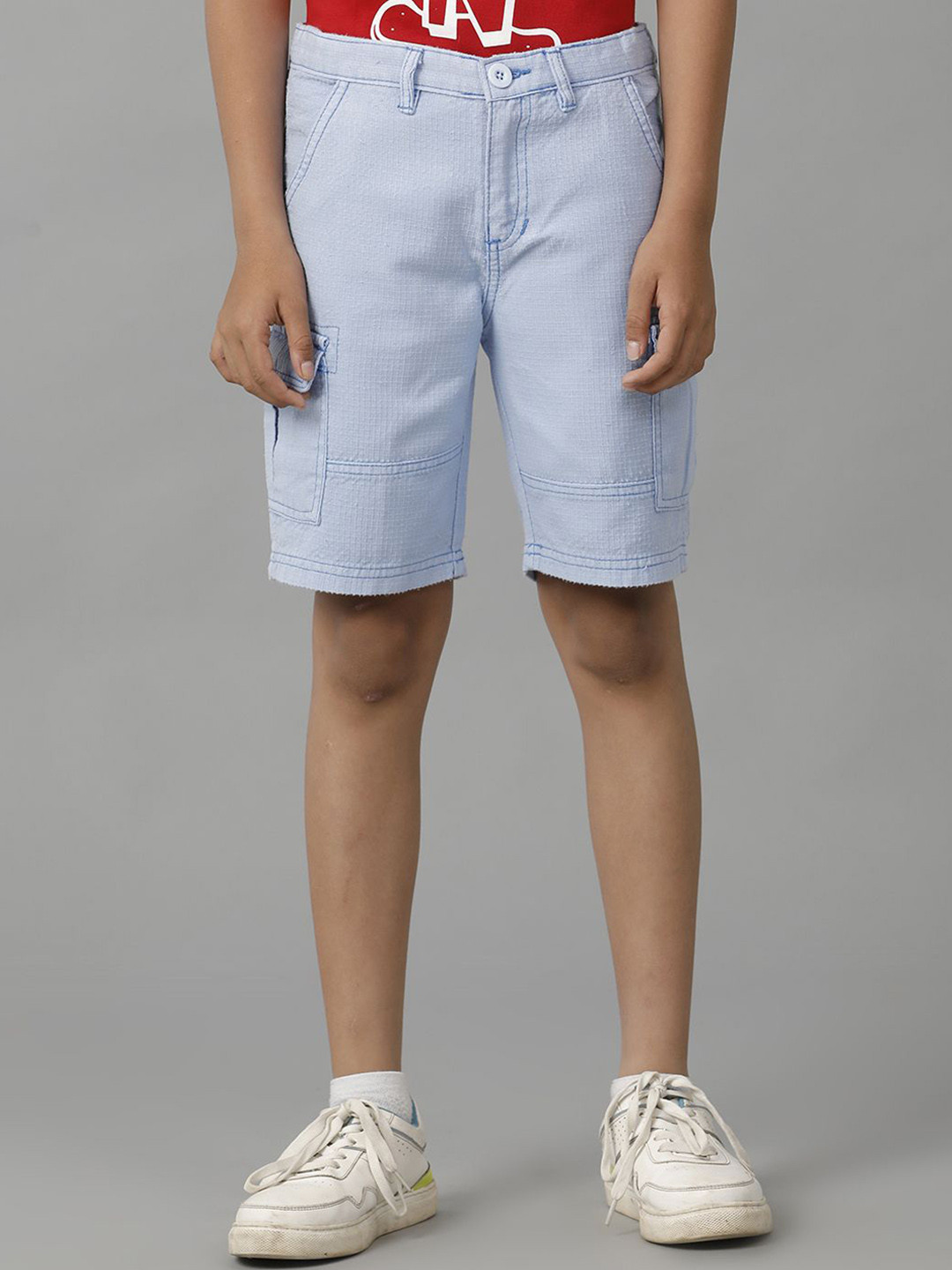 

UNDER FOURTEEN ONLY Boys Mid-Rise Slim Fit Fashion Shorts, Blue