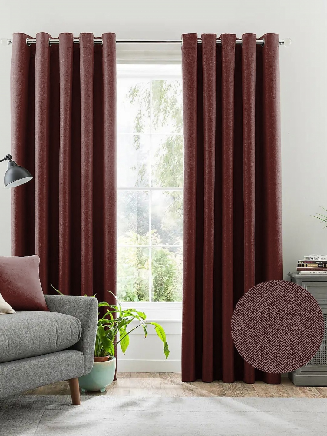 

Nefertiti Home Tan 2 Pieces Black Out Long Door Curtain