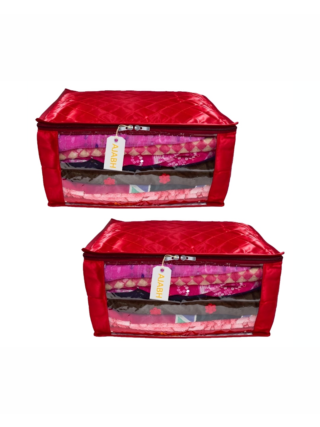 

Ajabh Maroon 2 Pieces Checked Satin Saree Cover Organisers