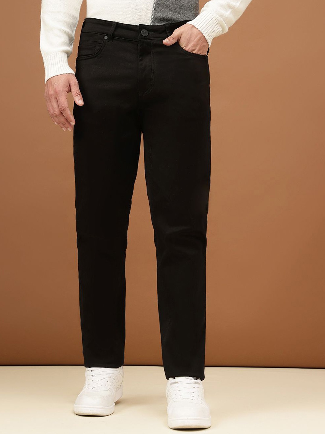 

Richlook Men Smart Mid-Rise Jeans, Black
