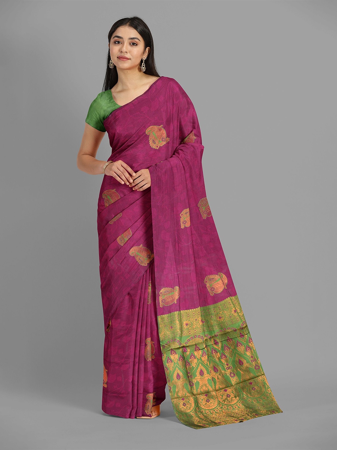 

The Chennai Silks Ethnic Motifs Baluchari Saree, Magenta