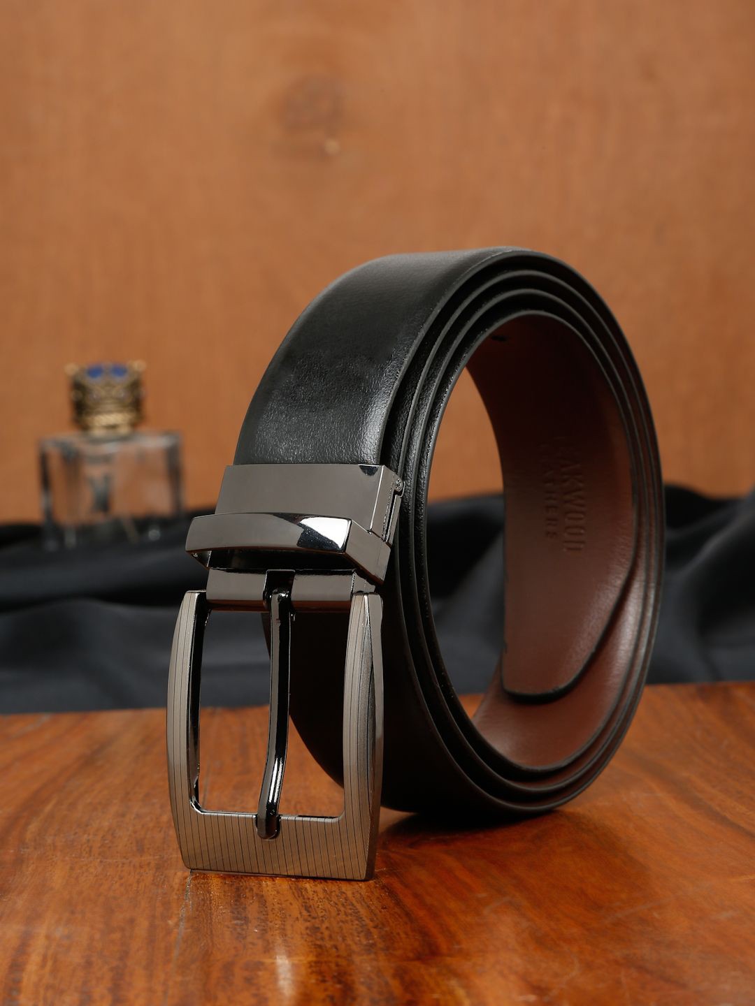 

Teakwood Leathers Men Leather Formal Belt, Black