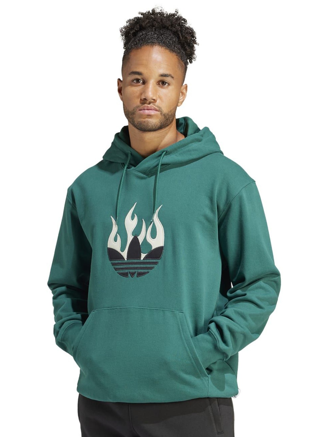 

ADIDAS Originals Men Printed Cotton Long Sleeves Sweatshirt, Green