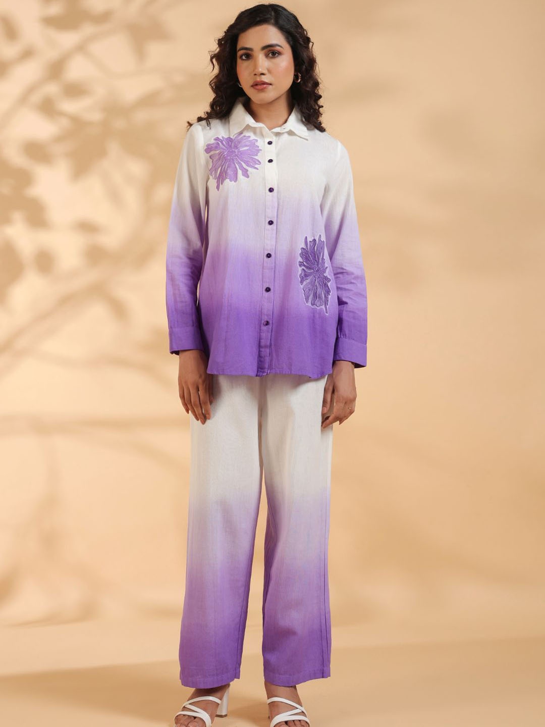 

Zolo Label Tie & Dye Shirt With Trouser, Purple