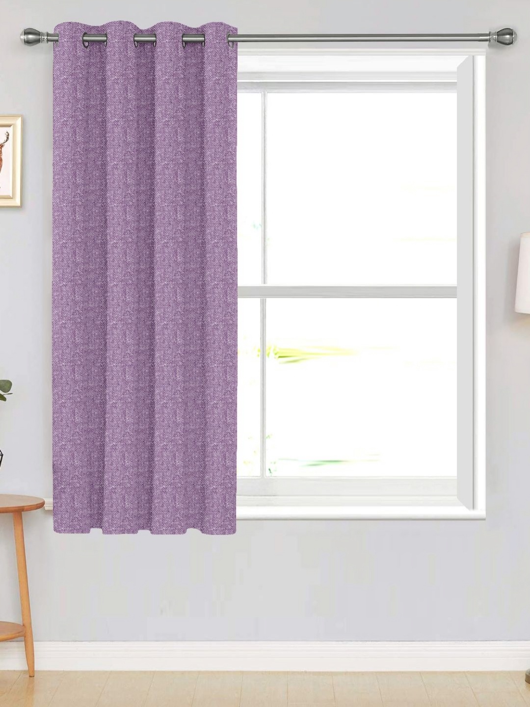 

Divine Casa Purple Self Design Black Out Window Curtain