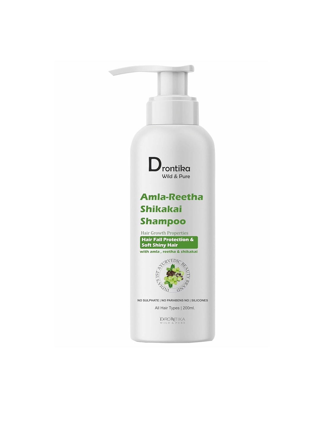 

DRONTIKA Amla-Reetha Shikakai Shampoo- 200 ml, White